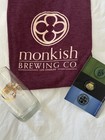 Monkish Brewing Package - Gold Hop Boombox Glass  Logo T-shirt   7th Ann  Pins
