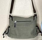 Vintage Weplan Military  Canvas W leather Laptop Bag Messenger Bag-12 5x12 