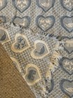 Cottage Core Blue   Cream Reversible Cotton Throw Afghan Blanket Geese Doves