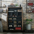 Rustic 8-shelf Shoe Cabinet Storage Wood Entryway Foyer Organizer Furniture New