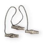 Antique Lingerie Veil Clips Art Deco Floral Silver Tone Triple Clip Chain 1920s 