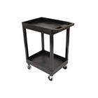 Luxor 2-shelf Plastic poly Mobile Utility Cart With Swivel Wheels Black