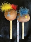Set Of Two Gourd Rattles 8      9    Wooden Handles Sonajas Shakers Percussion 