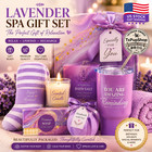 Lavender Spa Gift Basket For Women Self Care Gift Set Birthday Relaxation Gifts
