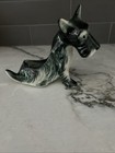 Vintage Ceramic Scottie Dog Figurine 1940s Sitting Scottish Terrier Mcm Planter