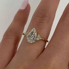 2 90 Ct Pear Cut White Diamond Lab-created Engagement Ring 14k Yellow Gold Over