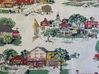 Vintage Unopened Fabric Feed Sack Country Town Barn Houses 30 s 40 s Feedsack