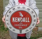 Kendall Oil Round Thermometer With Dome Glass Face Sign Gas Service Station