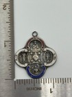 Vintage Creed Sterling Silver Land Sea Wwii Era Military Catholic Medal Enamel
