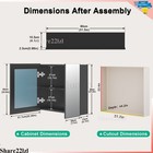 Black Wall Mount Mirror Cabinet Bathroom Medicine Cabinet Organizer Double Doors