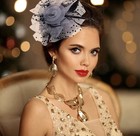 Black white Feather Mesh Fascinator Hat Clip band Wedding Tea Cocktail Party