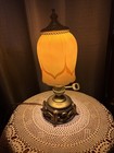 Vintage Quezal   Art Glass Pulled Feather Lamp