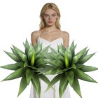 2 Pack Oversized Artificial Agave Stake  Multicolor Faux Succulent Garden Decor