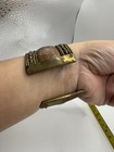 Vintage Copper   Brass Cuff Bracelet Etched Elephant Design Boho-chic India
