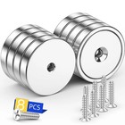 8 Pack 100lbs Neodymium Cup Magnets - Heavy Duty With Countersunk Hole   Screws