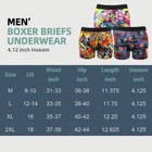 3 Pack Men Boxer Briefs Scrawl Print Trunks Underwear Moisture Wicking Shorts Us