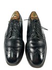 Johnston   Murphy Aristocraft Vintage Mens Size 7 5d Black Leather Wingtip Shoes