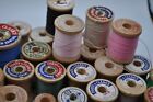 Vintage Lot 38 Wooden Spool Sewing Thread Coats   Clark Mixed