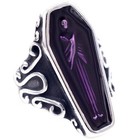 Gothic Purple Enamel Coffin Ring Stainless Steel Vintage Biker Vampire Earl Ring