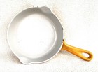 Le Creuset Double Spout Enameled Cast Iron Skillet  16 Saffron Yellow Vintage
