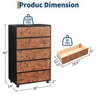5 Drawers Dresser 46  Tall Modern Chest Of Drawers Wood Drawer Organizer Bedroom