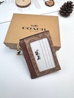 Coach Cw870 Mini Skinny Id Case In Signature Canvas Card Brown Wallet With Box