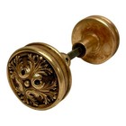 Ornate Heavy Antique Victorian Entry Brass Door Knob Set Schroder Lock Co  B