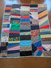 Vintage Patchwork Quilt Blanket Bright Colors Handmade 81 5x69 5 