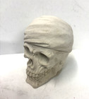 Small Cement Human Head Skeleton Death Skull Statue Biker Bandana Headwrap Prop