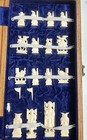 Artisan Asian Chinese Hand Carved Chess Set Ivory 20th Century Antique Style