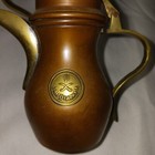 Vintage Pair Of Islamic Brass Engraved Saudia Arabia Coffee Tea Pot Pitchers