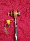 Vintage 1933 Blue World s Fair Walking Stick With Beer Barrel  Handle And Cup