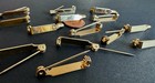 Vintage 27mm Sturdy Gold Tone Metal Bar Pin Backs 14