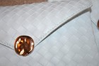 2 X Ipsy January 2025 Makeup Cosmetic Bag Light Blue Weave With Gold Snap