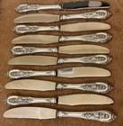 Wallace Rose Point Sterling Silver Butter Modern 10 Knives 6 3 4    Rare