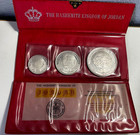 1969 ah1389 Jordan 3-coin Silver Proof Set  1 Dinar  3 4 Dinar And 1 2 Dinar