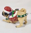 Vtg Danbury Mint Large Pug Christmas Dog Figure Statue 