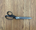 Vintage Wiss Inlaid No  20lh  10 1 2  Scissors Made In Usa Silver Black Handles