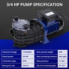 3 4hp Pool Pump For Above Ground And Inground Pool  Low Noise Swimming Pool Pump