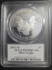 2002-w Proof American Silver Eagle Pcgs Pr70 Dcam Mercanti Signed Flag Label 