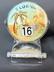 Vintage Metal Flip Mechanical Desk Perpetual Calendar Florida Beach Flamingo  2 