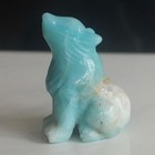 Carved Gemstone Crystal Amazonite Wolf Figurine Animal Staue Carving Decor 2  