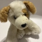 Russ Berrie Plush Puppy Dog White Tan Spots Cookie Pink Collar Stuffed Animal