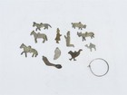 Lot Of 11 Vintage   Antique Charms Horse Donkey Ear Arm Prayer Silver   More