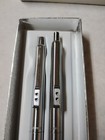 Vtg 1970 Paper Mate Slim Profile Pen pencil Set Chrome Double Heart Original Box