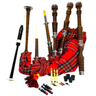 Scottish Irish Bagpipes Rosewood Natural Finish Silver Mounts With Bag Tutorbook