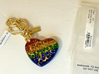 Brand New Nwt Exclusive Coach Rainbow Sprinkle Heart Keychain F78691