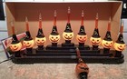 Htf Christopher Radko Shiny Brite Halloween Pumpkin Candolier  W  Box