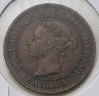 1891 C2 Ll Sd Large Letters Small Date Canada 1c Large Cent Queen Victoria Coin