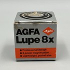 Agfa 8x Magnifying Lens Magnifier Loupe Lupe Transparent Base W  Box - Germany